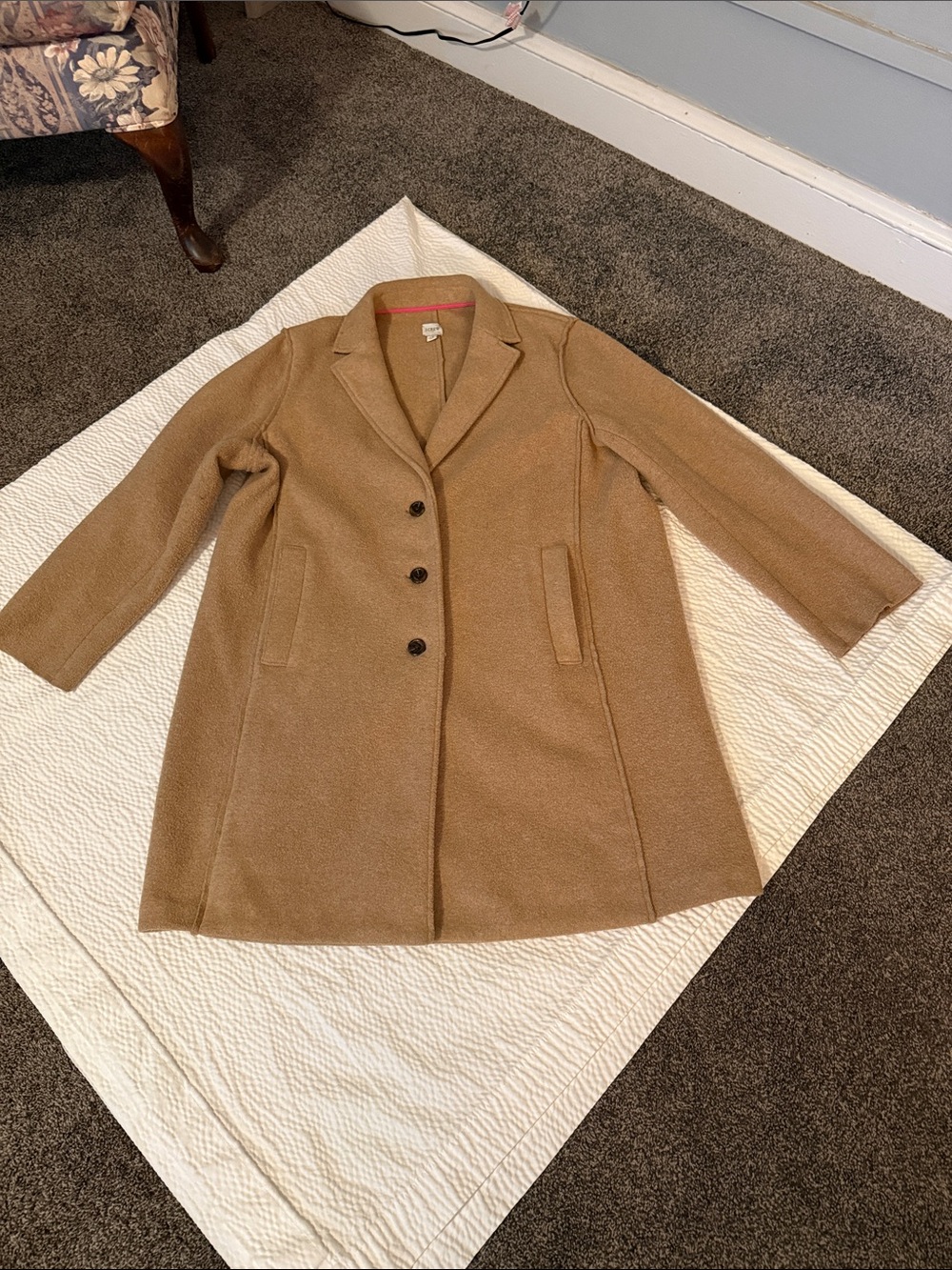 J. Crew Tailored Camel Wool-Blend Single-Breasted Coat